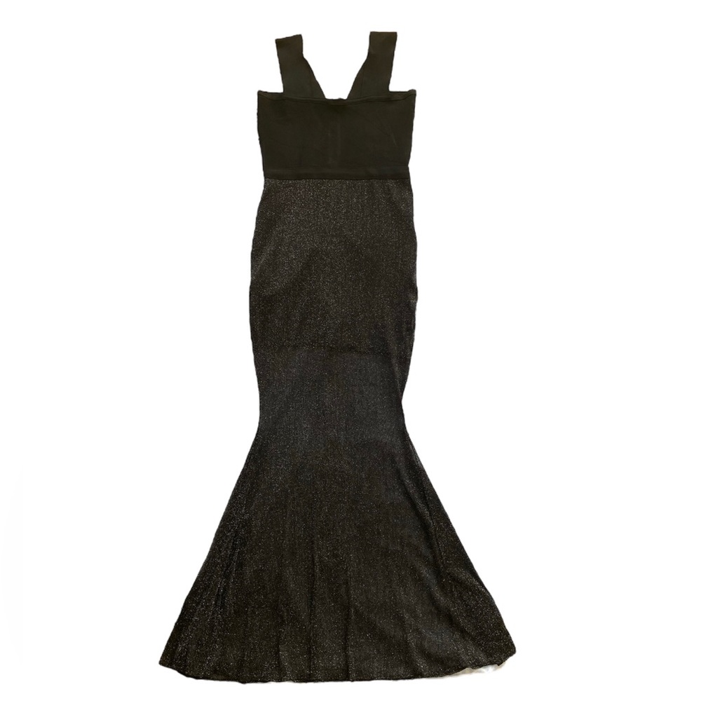 Bebe black formal dress with a see through metallic bottom Evening gown size M